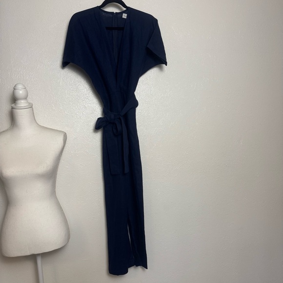 Love‎ and Confuse Aurora Linen Jumpsuit Navy - Picture 6 of 10